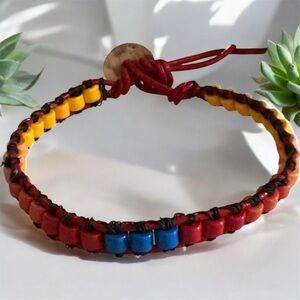 Rainbow Colored Glass Beaded Handcrafted Bracelet.